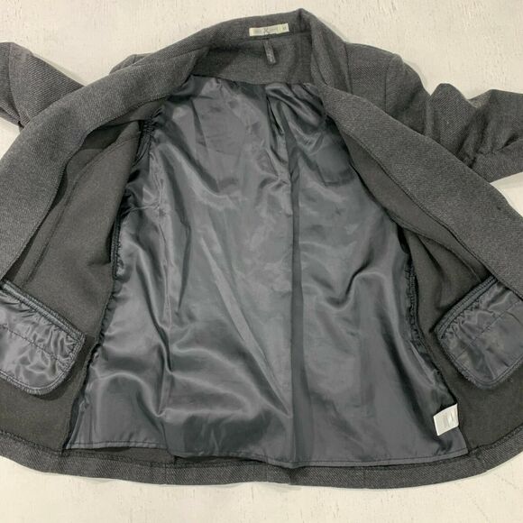 Have & Have Blazer Womens Size M Dark Gray Notch Collar One Button Cinch Sleeves - Picture 8 of 12